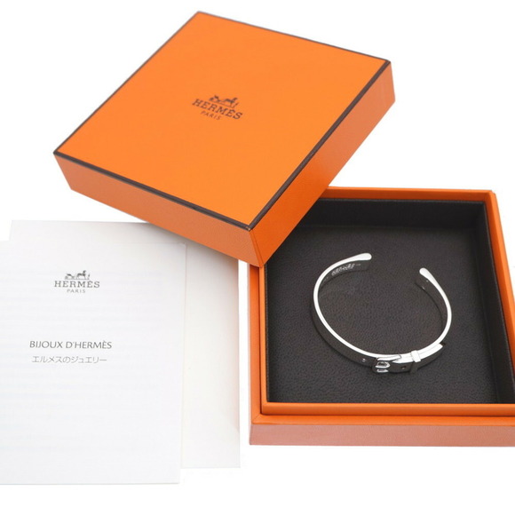 HERMES Silver 925 Boucle Cellier Bangle Bracelet - Picture 3 of 7